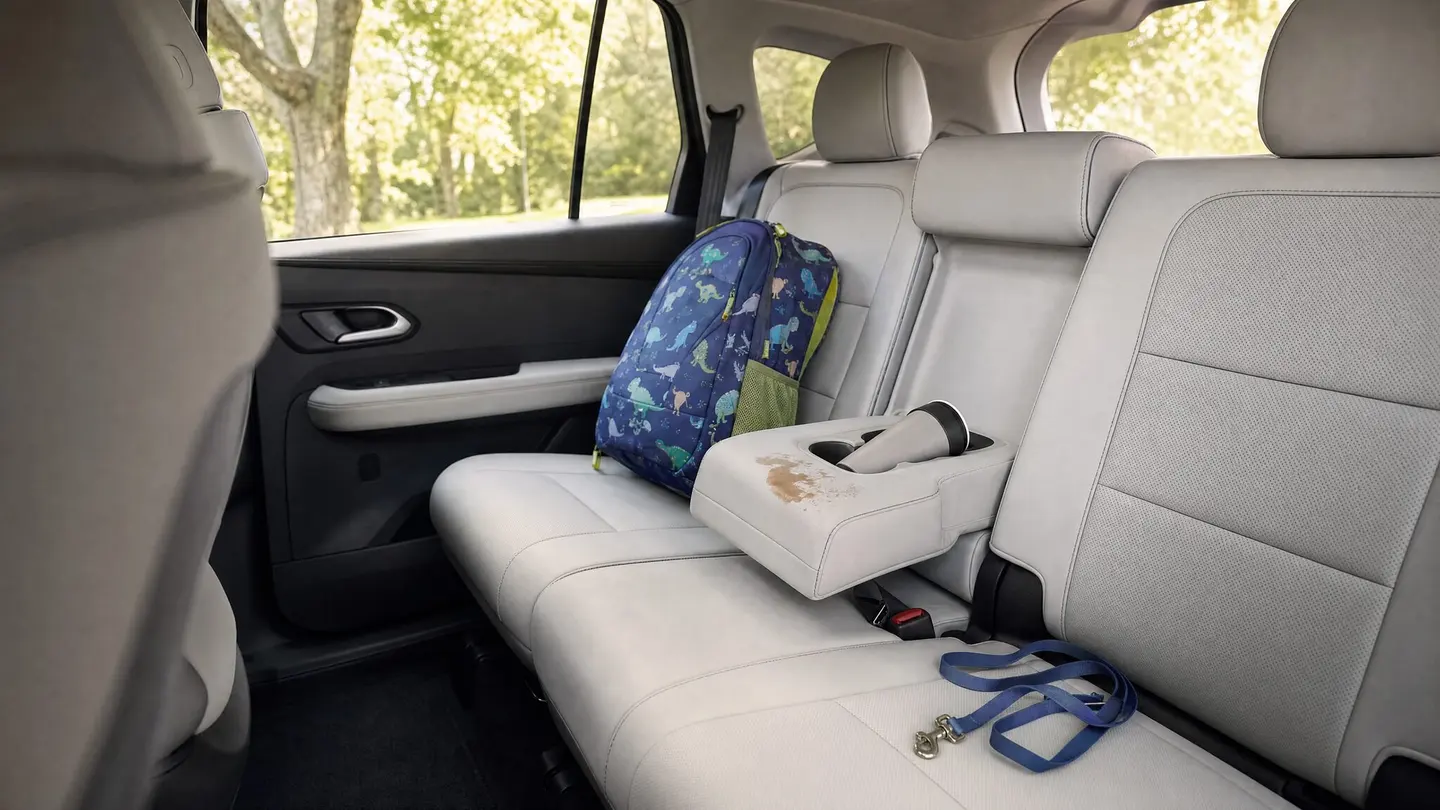 Protected vehicle interior prepared for everyday family use
